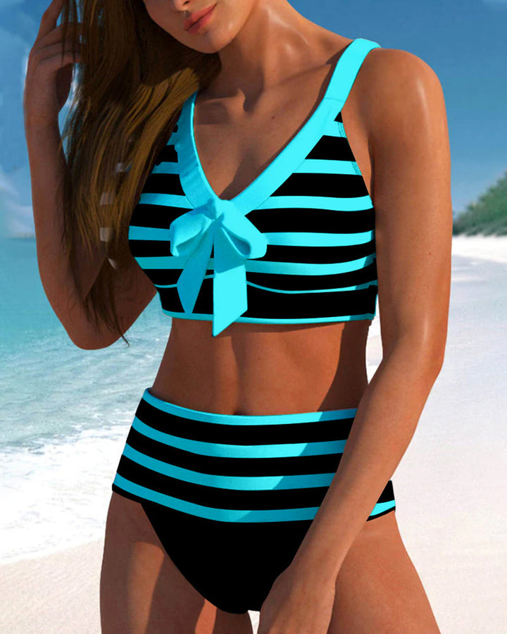 Lula - Striped High-Cut Bikini