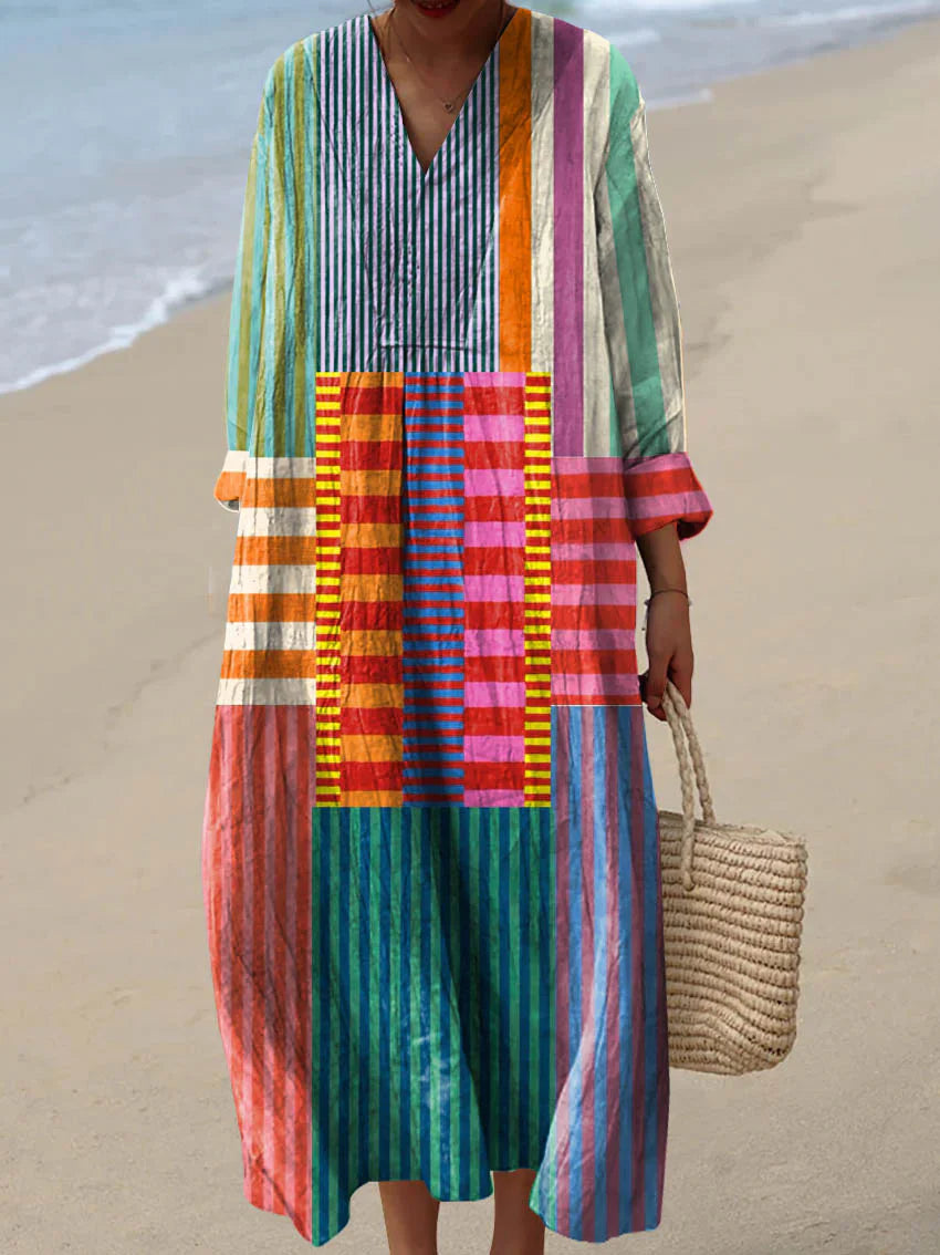 Elara | Patchwok Maxi Dress