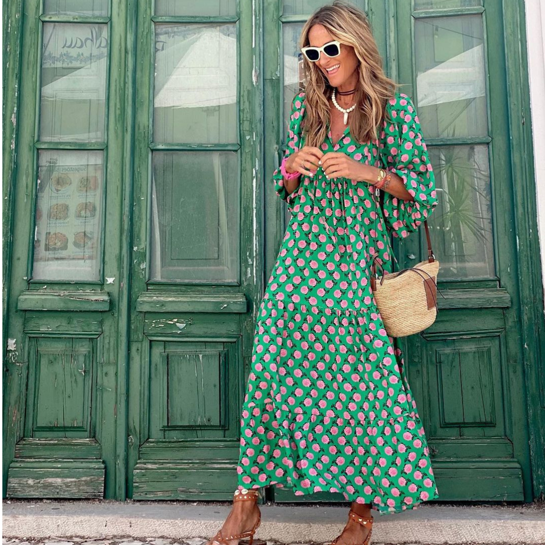 Mabel - Breezy High-Low Geometric Print Dress