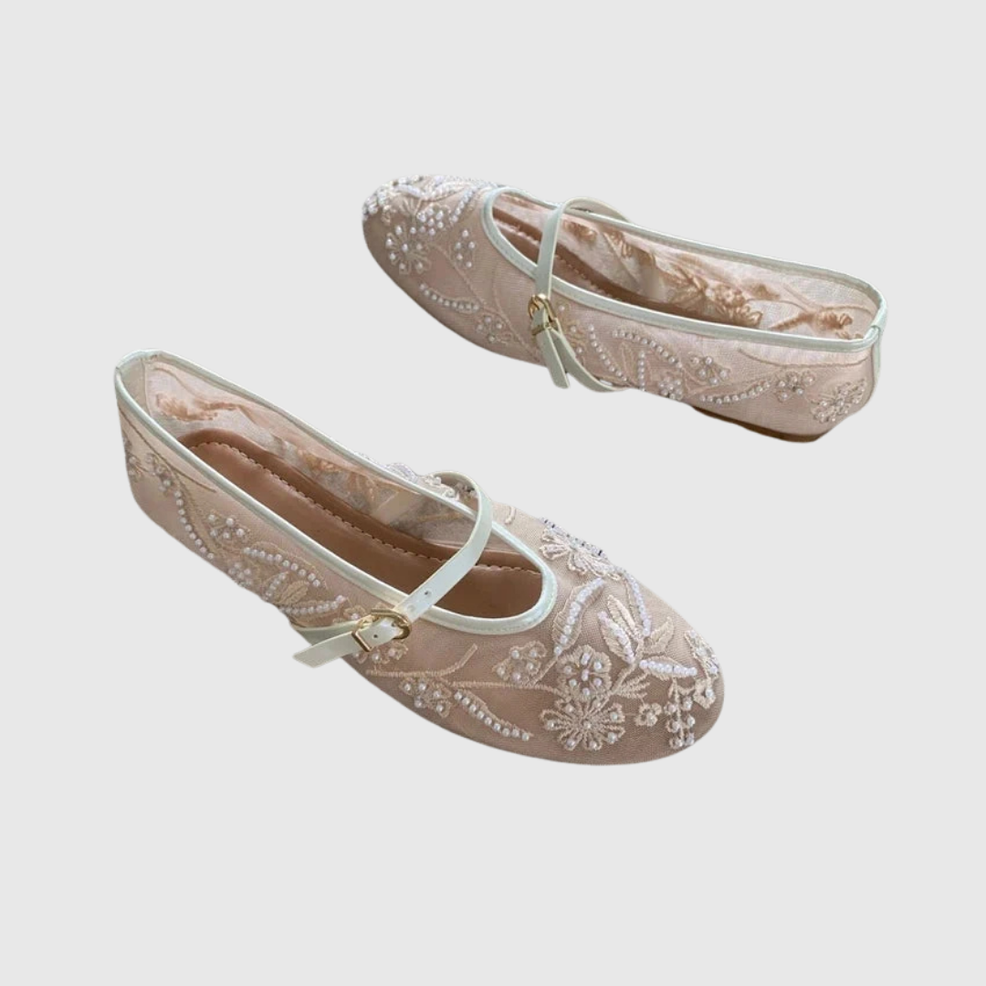 Isabelle | The Floral Embroidered Mary Jane Flat