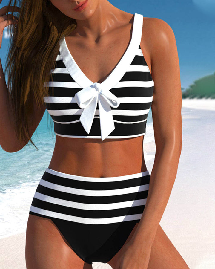 Lula - Striped High-Cut Bikini