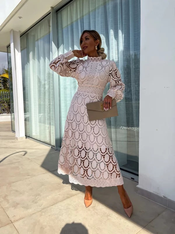 Amy | Elegance Lace Midi Dress