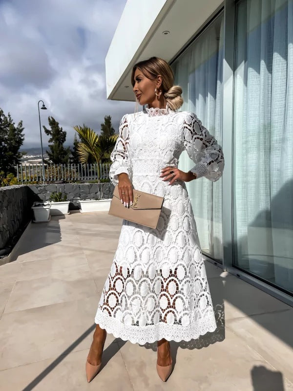 Amy | Elegance Lace Midi Dress