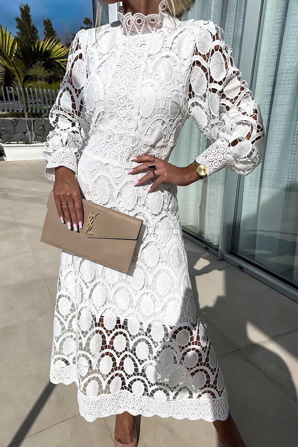 Amy | Elegance Lace Midi Dress