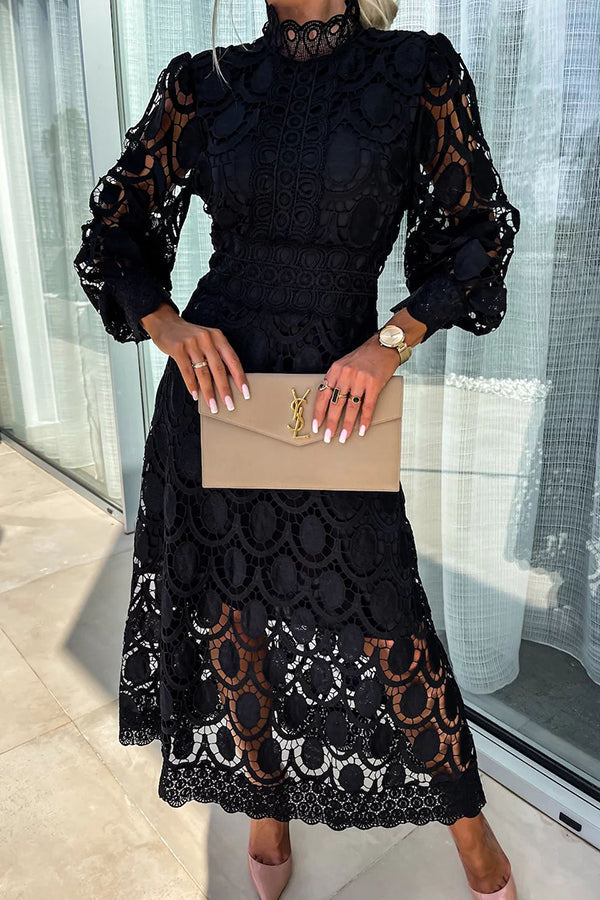 Amy | Elegance Lace Midi Dress